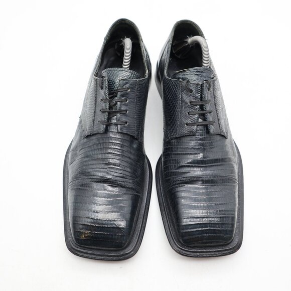 Mezlan Platinum Dark Navy Men\'s Size 11 M Genuine Lizard Square Toe Derby main image 12